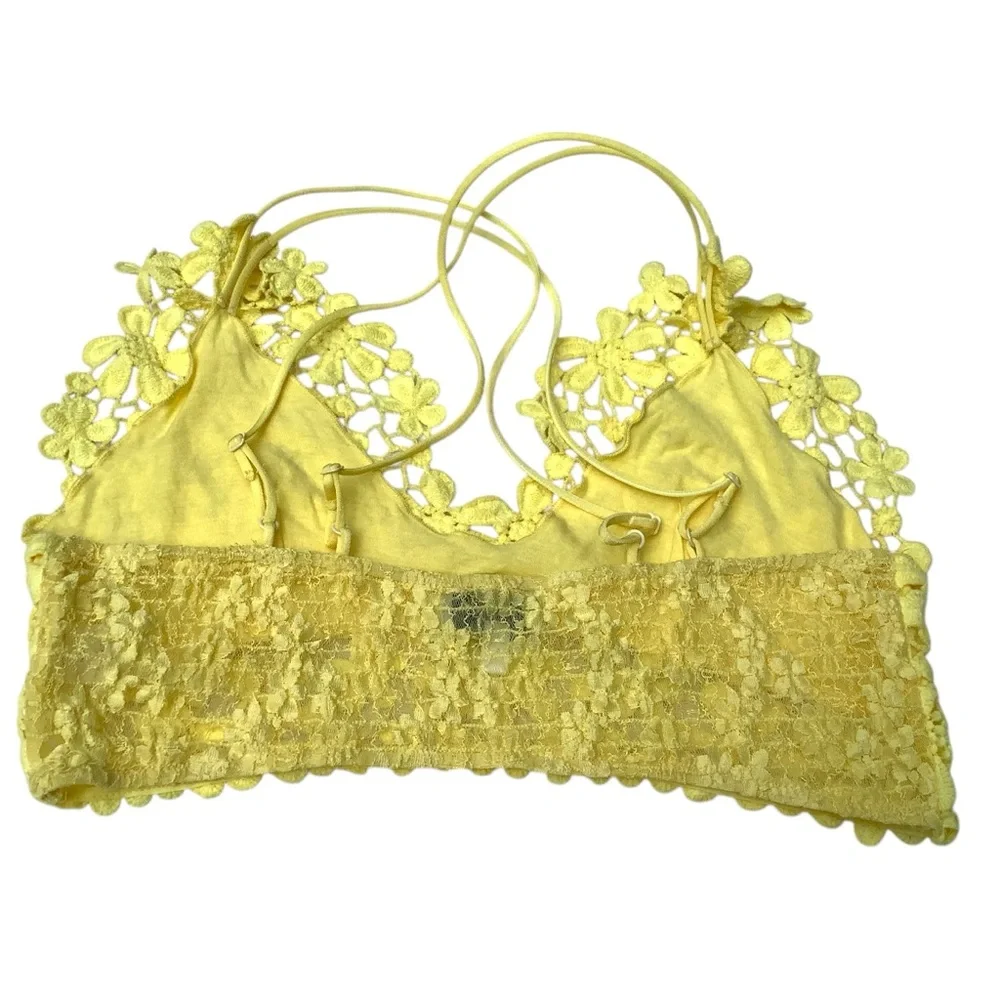 Floral Lace Bralette in Yellow - Women's Intimates